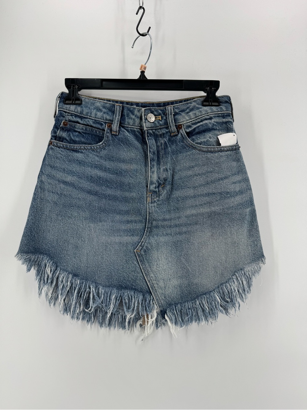 We the Free Frayed Hem Denim Mini Skirt - Light Blue